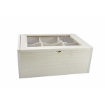 6 rekeszes fadoboz 22 x 15,5 x 9 cm