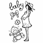 Akril pecsételő 7 x 11 cm - baby