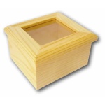Fa fedeles doboz műanyag tetővel 7,5 x 7 x 4,7 cm