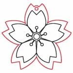 Fafigura, 5 db/csomag - virág 66