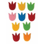 Filcfigura - Tulipán (10 db/cs, átm. kb.: 4 cm)