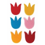 Filcfigura - Tulipán (6 db/cs, átm. kb.: 6 cm)
