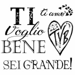 HD gumi pecsételő 10 x 10 cm - Ti voglio bene - I love you