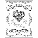 HD gumi pecsételő 14 x 18 cm - Save the date