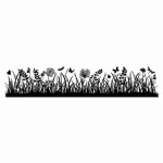 HD gumi pecsételő 4 x 18 cm - Virágos rét