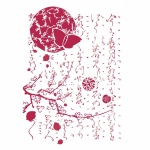 Stencil G méret 21 x 29,7 cm - Hold pillangóval