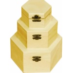 Doboz szett, 3 darabos, hatszög 16 x 16 x 8 cm