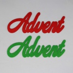 Filc felirat Advent 2 db (zöld-piros)