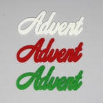 Filc felirat Advent 3 db (piros-fehér-zöld)