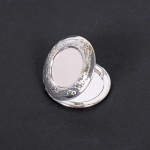 Nyitható kerek medál alap, 33 mm ezüst szín - 3 db