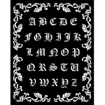Vastag stencil 20x25 cm - Csipkerózsika ABC