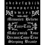 Vastag stencil 20x25 cm - Csipkerózsika ABC és idézetek