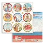 Scrapbooking papír két oldalas - Karácsonyi Patchwork körök