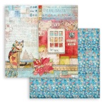 Scrapbooking papír két oldalas - Karácsonyi Patchwork macska