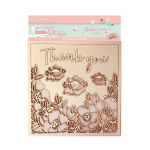 Chipboard 14x14 cm - Celebration thank you