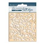 Chipboard cm. 14x14 Téli mesék leveles textúra