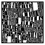 Vastag stencil cm 18X18 - Klimt négyzetes minta