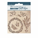 Chipboard cm 14x14 - Provence girlandok és madarak