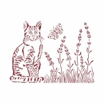 Stencil D cm 20x15 - Provence macskák