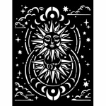 Vastag stencil 20X25 cm - Cosmos Infinity sun