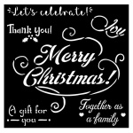 Vastag stencil cm 18X18 - Christmas Merry Christmas