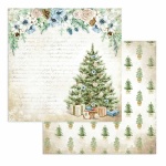 Scrapbooking kétoldalas papír - Romantic Cozy winter Christmas tree