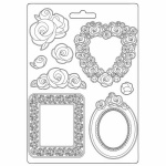 Öntőforma A4 - Rose Parfum frames and roses