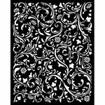 Vastag stencil cm 20X25 - Magic Forest swirls pattern