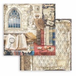 Kétoldalas scrapbookpapír - Vintage Library owl