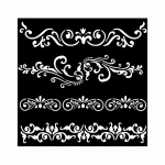 Vastag stencil cm 18X18 - Around the world borders