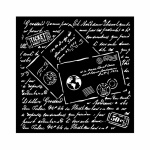 Vastag stencil cm 18X18 - Around the world letters