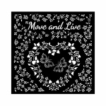 Vastag stencil cm 18x18 - Sunflower Art Move and live heart