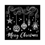 Vastag stencil cm 18X18 - Merry Christmas bells