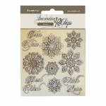 Chipboard cm 14x14 - Snowflakes