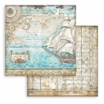 Scrapbooking kétoldalas papír - Songs of the Sea sailing ship