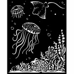 Vastag stencil cm 20X25 - Songs of the Sea jellyfish