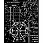 Vastag stencil cm 20X25 - Songs of the Sea rudder