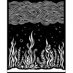 Vastag stencil cm 20X25 - Songs of the Sea corals and poseidonias