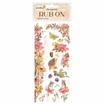 Rub-on cm 10,16x21,6 - Woodland flowers and mice