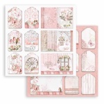 Scrapbooking kétoldalas papír - Roseland tags