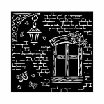 Vastag stencil cm 18x18 - Blue Land window