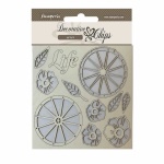 Chipboard cm 14x14 - Blue Land Life wheels