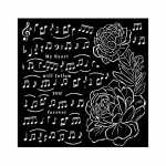 Vastag stencil cm 18X18 - Precious music and peony