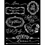 Vastag stencil cm 20X25 - Romance Forever plates