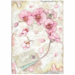 A4 rizspapír csom. - Orchids and Cats pink orchid