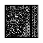 Vastag stencil cm 18X18 - Orchids and Cats Orchid pattern