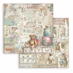 Scrapbook kétoldalas papír - Brocante Antiques teddy bear