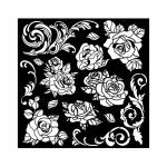Vastag stencil cm 18X18 - Shabby Rose rose pattern