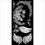 Vastag stencil cm 12X25 - Wonderland unicorn