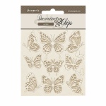 Chipboard cm 14x14 - Lavender butterflies